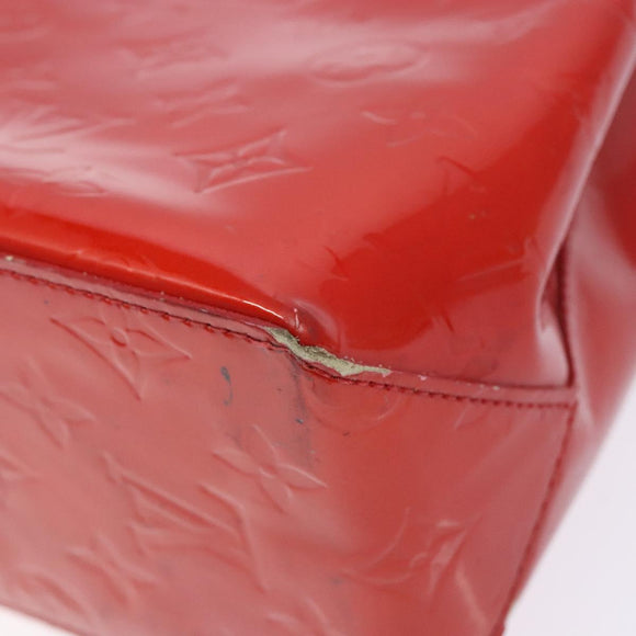 LOUIS VUITTON Monogram Vernis Reade PM Hand Bag Red Rouge M91088 LV Auth bs28806