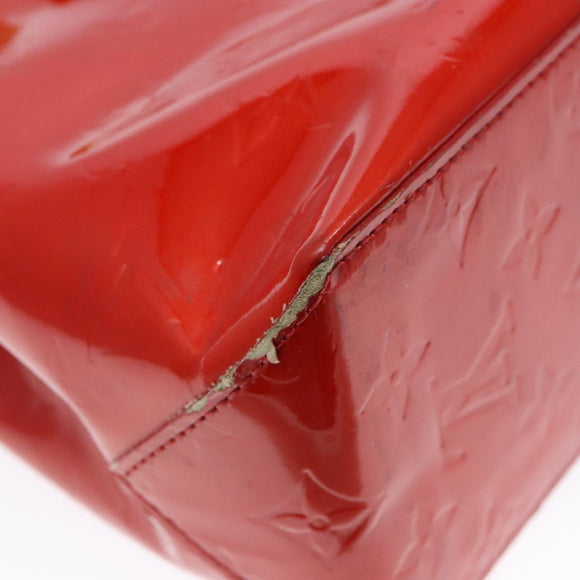 LOUIS VUITTON Monogram Vernis Reade PM Hand Bag Red Rouge M91088 LV Auth bs28806