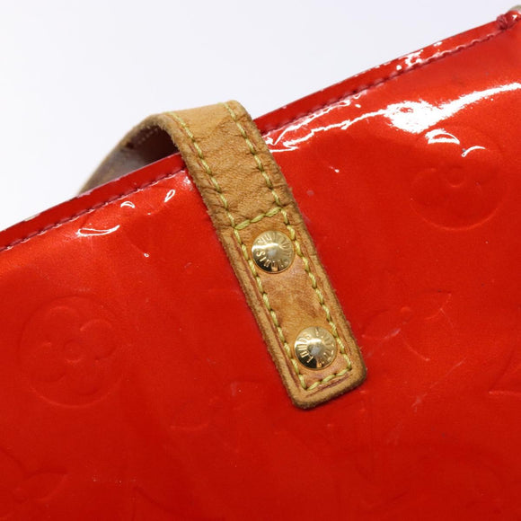 LOUIS VUITTON Monogram Vernis Reade PM Hand Bag Red Rouge M91088 LV Auth bs28806