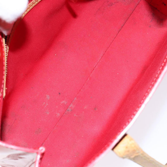 LOUIS VUITTON Monogram Vernis Reade PM Hand Bag Red Rouge M91088 LV Auth bs28806