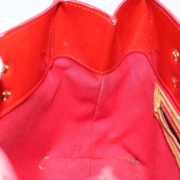 LOUIS VUITTON Monogram Vernis Reade PM Hand Bag Red Rouge M91088 LV Auth bs28806