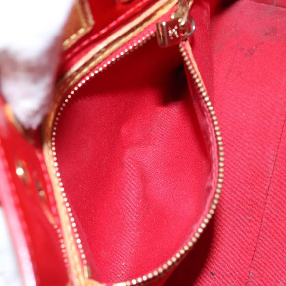 LOUIS VUITTON Monogram Vernis Reade PM Hand Bag Red Rouge M91088 LV Auth bs28806