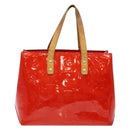 LOUIS VUITTON Monogram Vernis Reade PM Hand Bag Red Rouge M91088 LV Auth bs28806-13