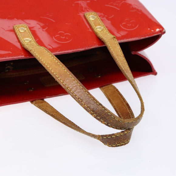 LOUIS VUITTON Monogram Vernis Reade PM Hand Bag Red Rouge M91088 LV Auth bs28806