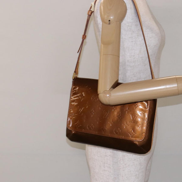 LOUIS VUITTON Monogram Vernis Thompson Street Bag Bronze M91124 LV Auth bs28807
