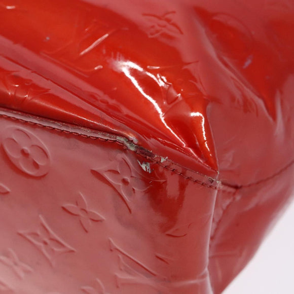 LOUIS VUITTON Monogram Vernis Reade MM Hand Bag Red Rouge M91086 LV Auth bs28811