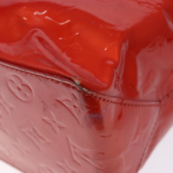 LOUIS VUITTON Monogram Vernis Reade MM Hand Bag Red Rouge M91086 LV Auth bs28811