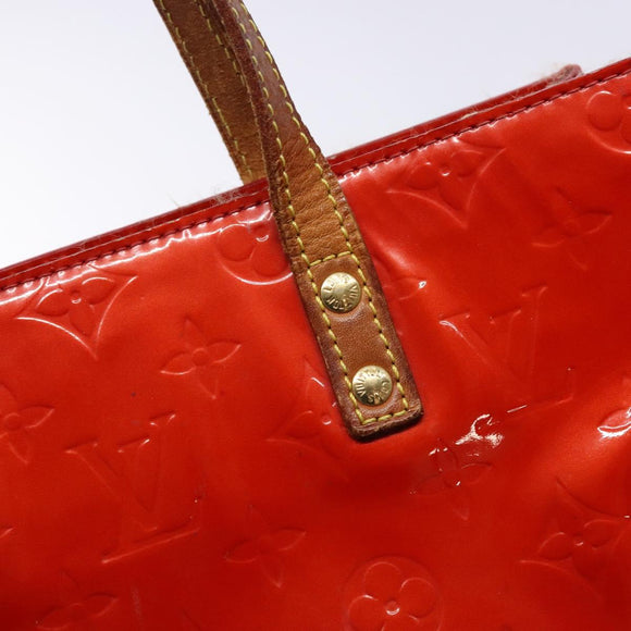 LOUIS VUITTON Monogram Vernis Reade MM Hand Bag Red Rouge M91086 LV Auth bs28811