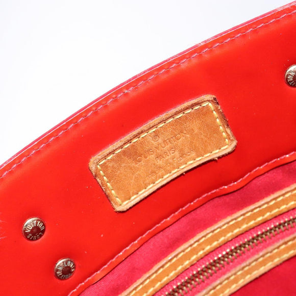 LOUIS VUITTON Monogram Vernis Reade MM Hand Bag Red Rouge M91086 LV Auth bs28811