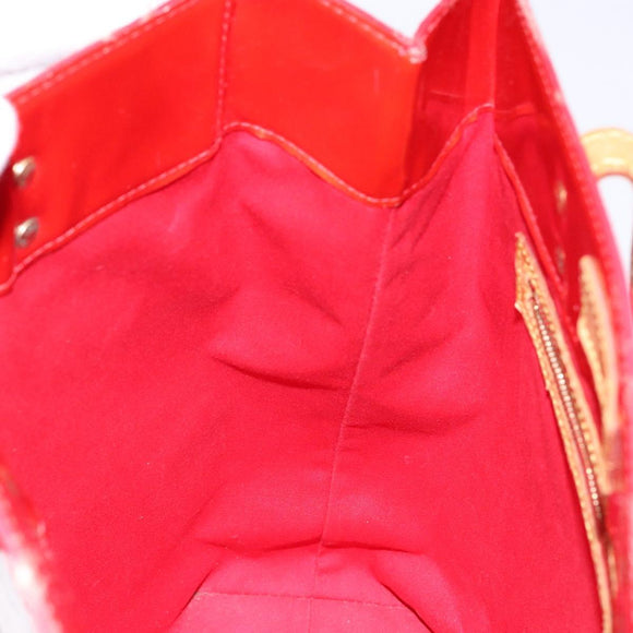 LOUIS VUITTON Monogram Vernis Reade MM Hand Bag Red Rouge M91086 LV Auth bs28811
