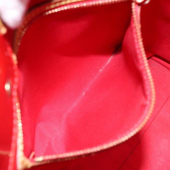 LOUIS VUITTON Monogram Vernis Reade MM Hand Bag Red Rouge M91086 LV Auth bs28811