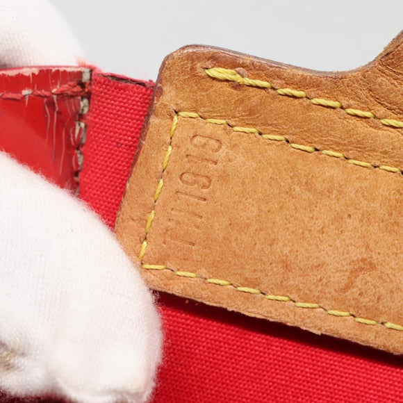 LOUIS VUITTON Monogram Vernis Stanton Tote Bag Red M91078 LV Auth bs28812