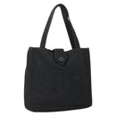 CHANEL Hand Bag Nylon Black Gold CC Auth bs28849-1