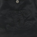 CHANEL Hand Bag Nylon Black Gold CC Auth bs28849-14