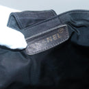 CHANEL Hand Bag Nylon Black Gold CC Auth bs28849-15