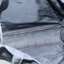 CHANEL Hand Bag Nylon Black Gold CC Auth bs28849-16