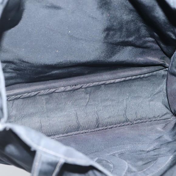 CHANEL Hand Bag Nylon Black Gold CC Auth bs28849