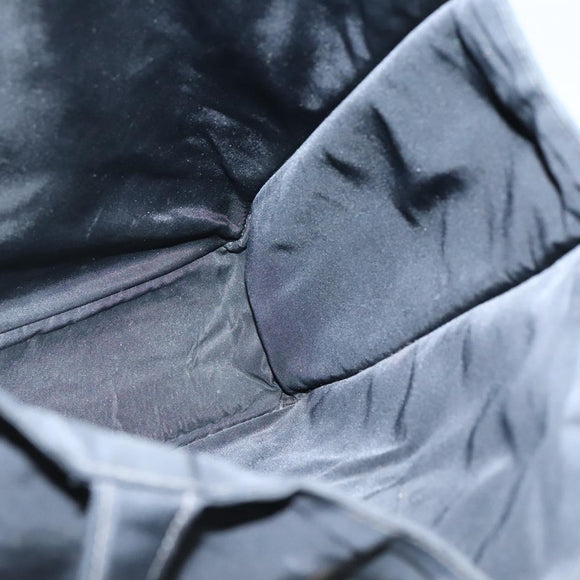 CHANEL Hand Bag Nylon Black Gold CC Auth bs28849