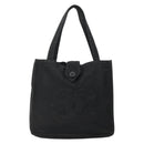 CHANEL Hand Bag Nylon Black Gold CC Auth bs28849-2