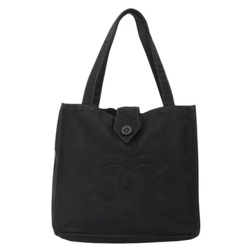 CHANEL Hand Bag Nylon Black Gold CC Auth bs28849 - 0