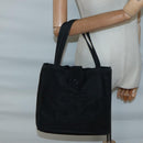 CHANEL Hand Bag Nylon Black Gold CC Auth bs28849-20