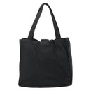 CHANEL Hand Bag Nylon Black Gold CC Auth bs28849-3