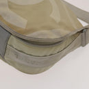 CHANEL Sports Boston Bag Nylon Beige Silver CC Auth bs28850-8