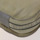 CHANEL Sports Boston Bag Nylon Beige Silver CC Auth bs28850-16