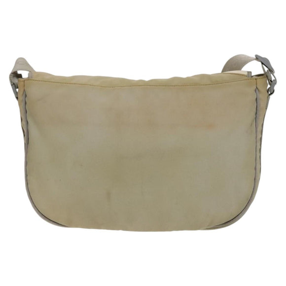 CHANEL Sports Boston Bag Nylon Beige Silver CC Auth bs28850