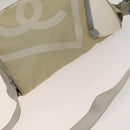 CHANEL Sports Boston Bag Nylon Beige Silver CC Auth bs28850-6
