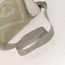 CHANEL Sports Boston Bag Nylon Beige Silver CC Auth bs28850-7