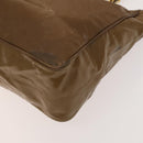 CHANEL Tote Bag Enamel Brown Gold CC Auth bs28851-10