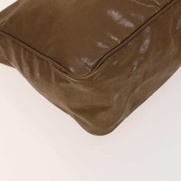 CHANEL Tote Bag Enamel Brown Gold CC Auth bs28851