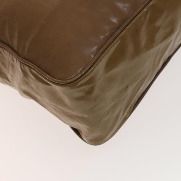 CHANEL Tote Bag Enamel Brown Gold CC Auth bs28851