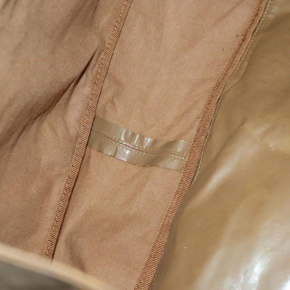 CHANEL Tote Bag Enamel Brown Gold CC Auth bs28851