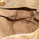 CHANEL Tote Bag Enamel Brown Gold CC Auth bs28851-16