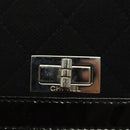 CHANEL Matelasse Chain Shoulder Bag Canvas Leather Black Silver CC Auth bs28854-18