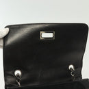 CHANEL Matelasse Chain Shoulder Bag Canvas Leather Black Silver CC Auth bs28854-10