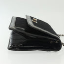 CHANEL Matelasse Chain Shoulder Bag Canvas Leather Black Silver CC Auth bs28854-3