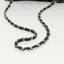 CHANEL Matelasse Chain Shoulder Bag Canvas Leather Black Silver CC Auth bs28854-8