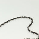 CHANEL Matelasse Chain Shoulder Bag Canvas Leather Black Silver CC Auth bs28854-14