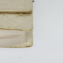 CHANEL Paris Limited Matelasse Chain Bag Satin White Gold CC Auth bs28858-15