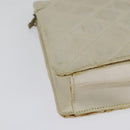 CHANEL Paris Limited Matelasse Chain Bag Satin White Gold CC Auth bs28858-16