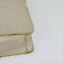 CHANEL Paris Limited Matelasse Chain Bag Satin White Gold CC Auth bs28858-17