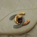 CHANEL Paris Limited Matelasse Chain Bag Satin White Gold CC Auth bs28858-9
