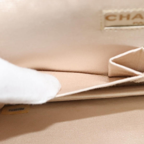 CHANEL Paris Limited Matelasse Chain Bag Satin White Gold CC Auth bs28858