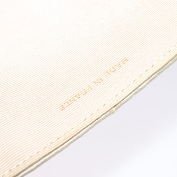 CHANEL Paris Limited Matelasse Chain Bag Satin White Gold CC Auth bs28858