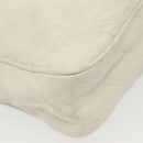 CHANEL Matelasse Chain Shoulder Bag Lamb Skin White Gold CC Auth bs28859-17
