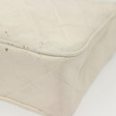 CHANEL Matelasse Chain Shoulder Bag Lamb Skin White Gold CC Auth bs28859-9