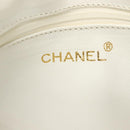 CHANEL Matelasse Chain Shoulder Bag Lamb Skin White Gold CC Auth bs28859-19
